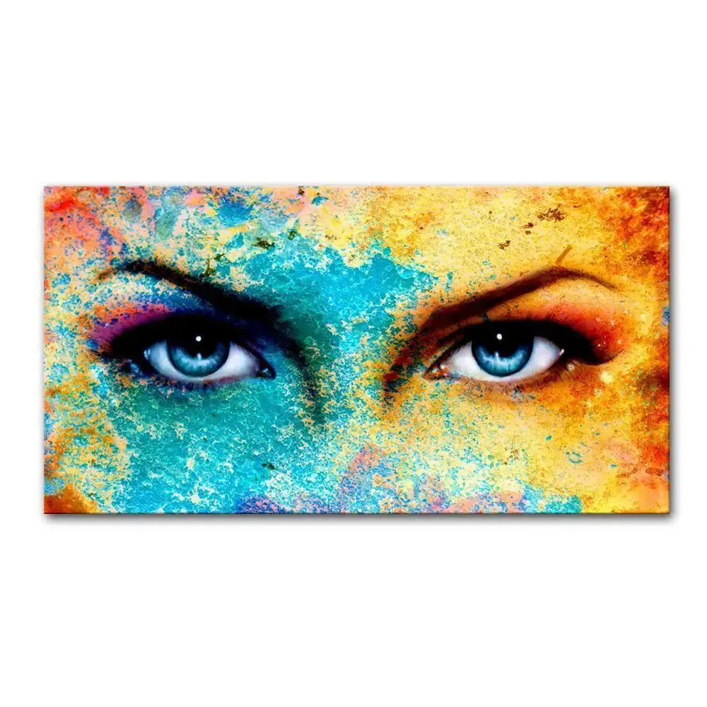 Beautiful Colors Splash Eyes Modern Design Canvas Printed Painting With Frame