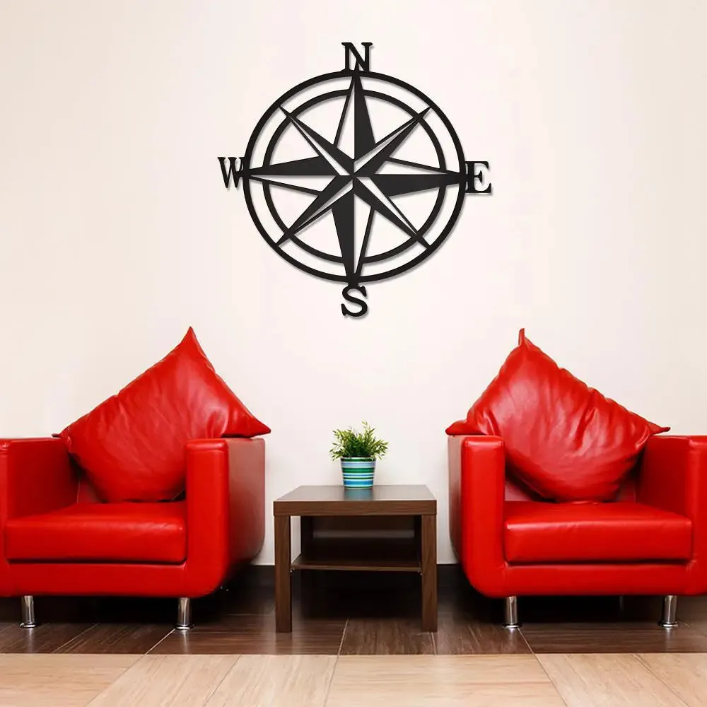 Beautiful Compass Design Wooden Wall Hanging,  Living Room Wooden Wall Decoration Medium(15 inch X 15 inch)