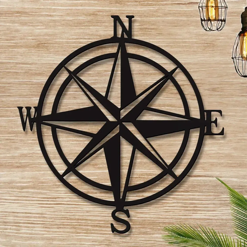 Beautiful Compass Design Wooden Wall Hanging,  Living Room Wooden Wall Decoration Medium(15 inch X 15 inch)