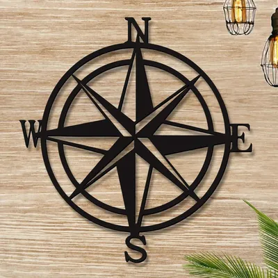 Beautiful Compass Design Wooden Wall Hanging,  Living Room Wooden Wall Decoration