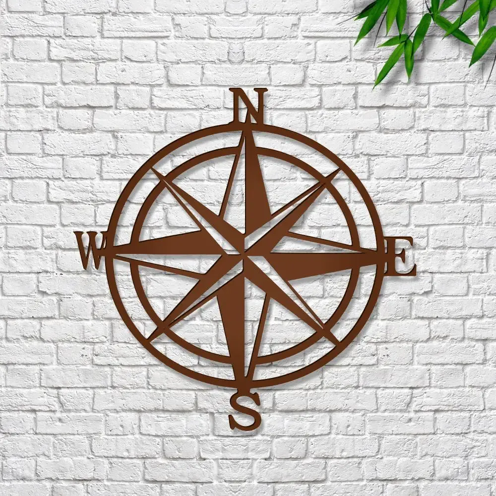 Beautiful Compass in brown color Design Wooden Wall Hanging, Medium(18 inch X 18 inch)