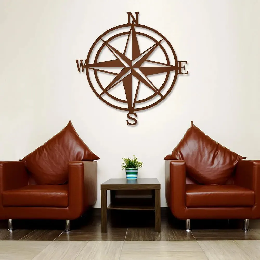 Beautiful Compass in brown color Design Wooden Wall Hanging, Medium(18 inch X 18 inch)