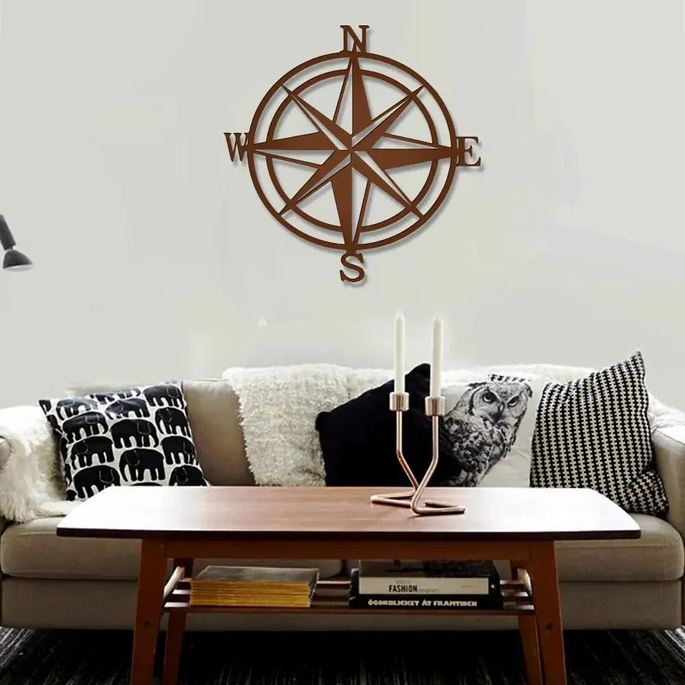 Beautiful Compass in brown color Design Wooden Wall Hanging, Medium(18 inch X 18 inch)