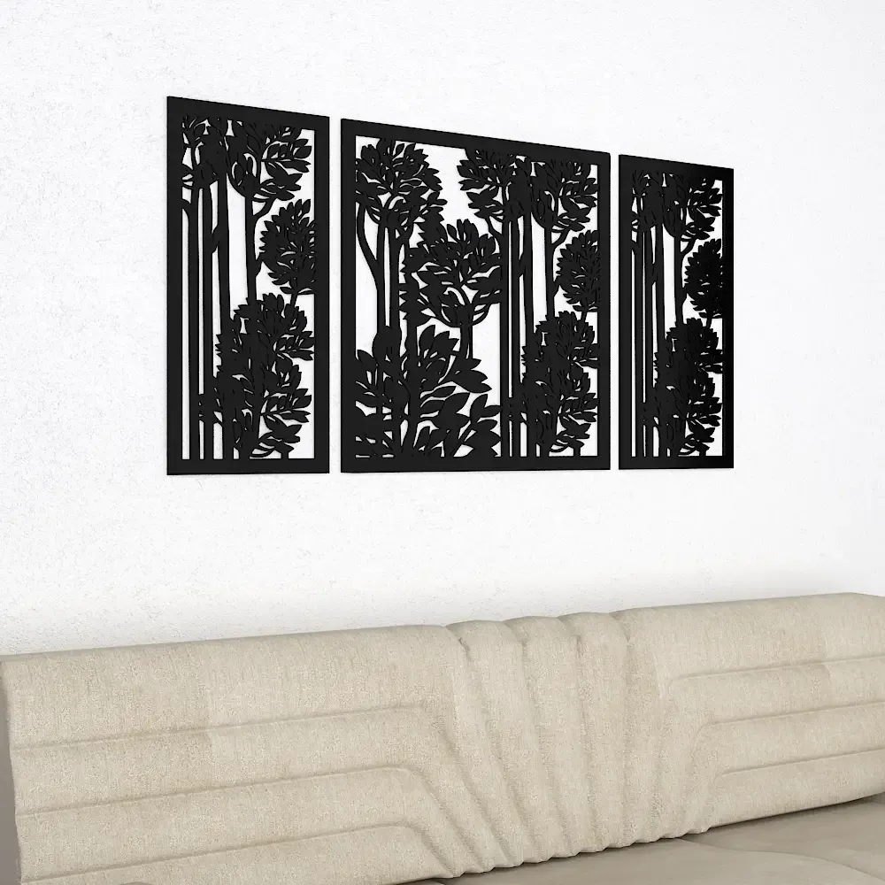 Beautiful Decorative Tree in Black color Design Wooden Wall Hanging Medium(18 inch X 40 inch)