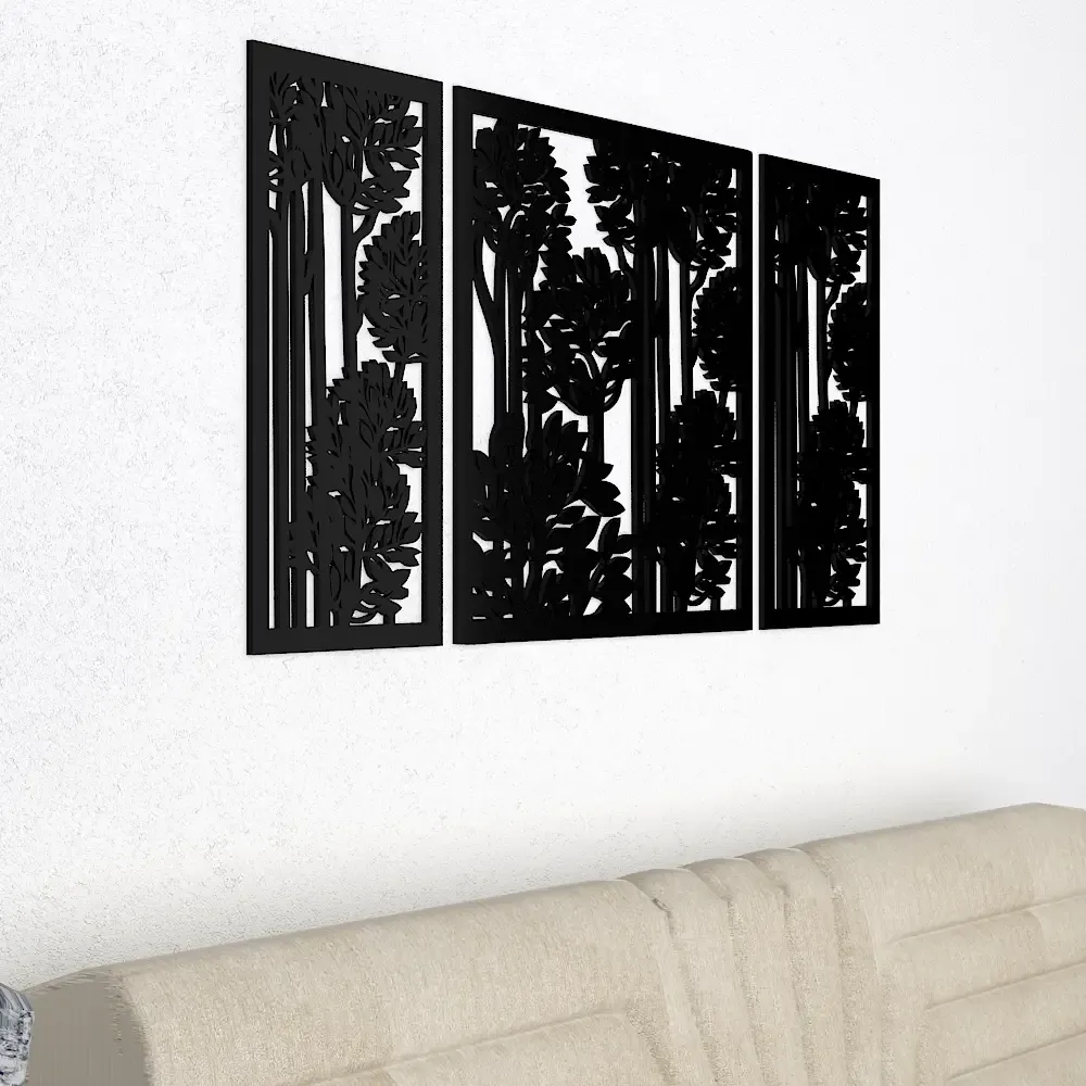 Beautiful Decorative Tree in Black color Design Wooden Wall Hanging Medium(18 inch X 40 inch)