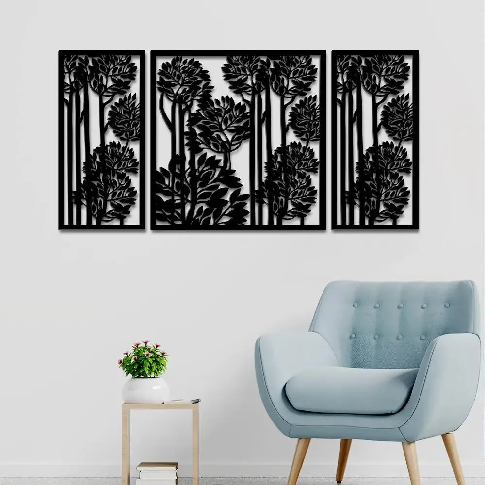 Beautiful Decorative Tree in Black color Design Wooden Wall Hanging Medium(18 inch X 40 inch)