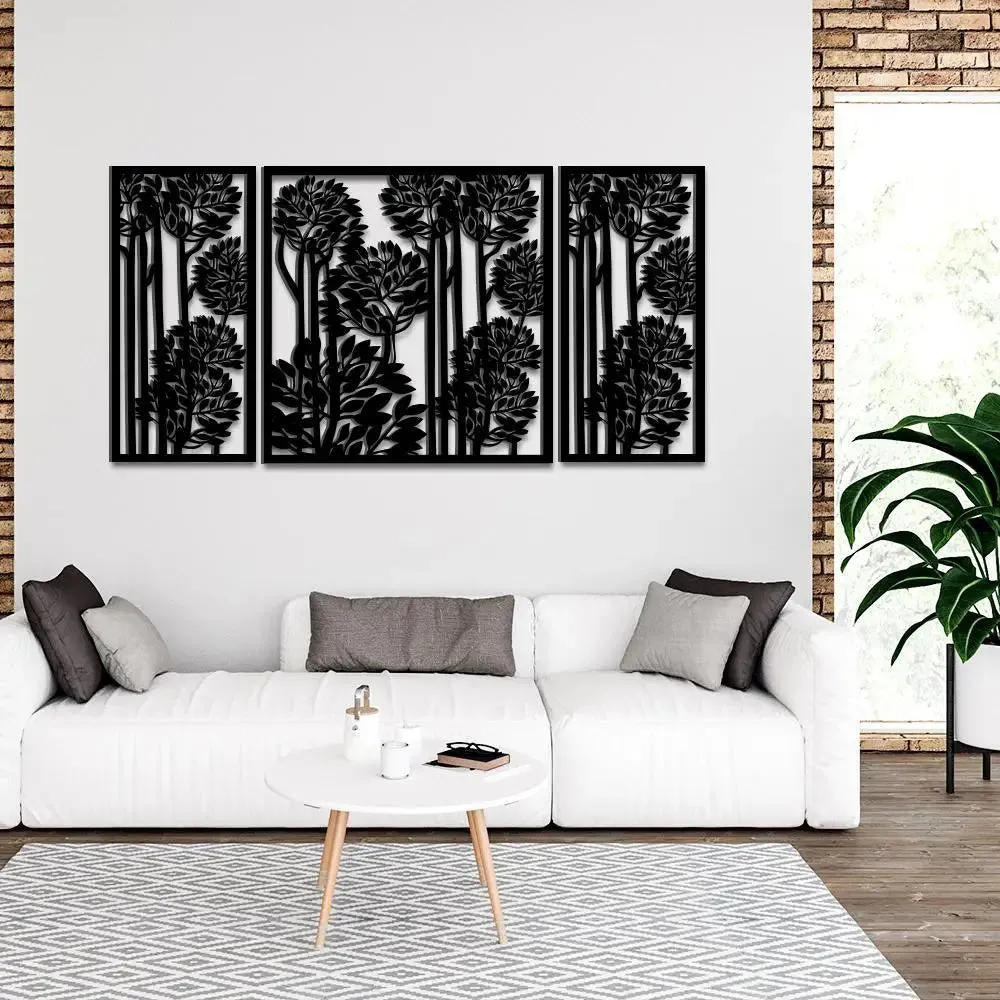Beautiful Decorative Tree in Black color Design Wooden Wall Hanging Medium(18 inch X 40 inch)