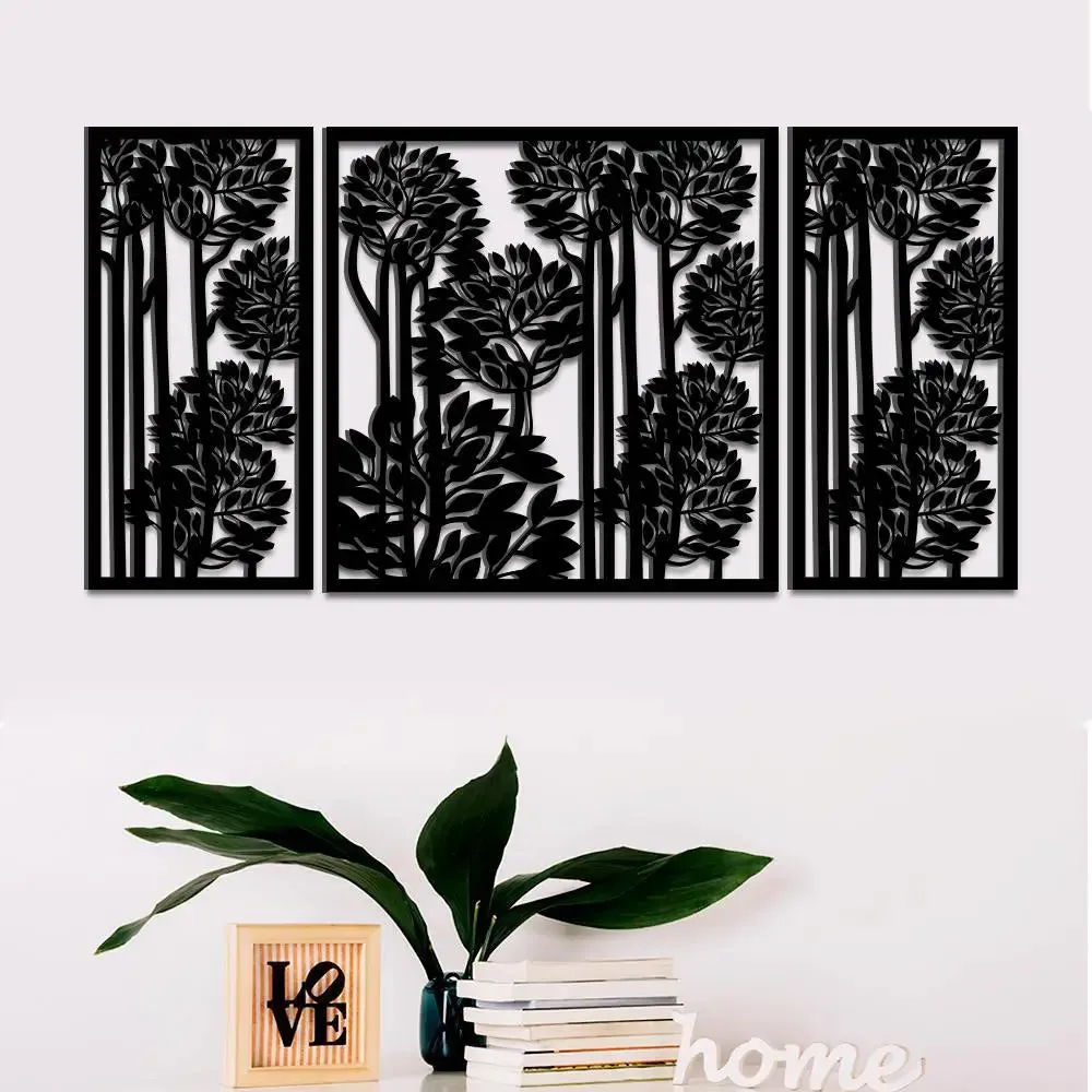 Beautiful Decorative Tree in Black color Design Wooden Wall Hanging Medium(18 inch X 40 inch)