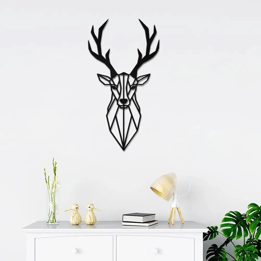 Beautiful Deer Head Design Wooden Wall Hanging,Living Room Wooden Wall Decoration Medium(18 inch X 10 inch)