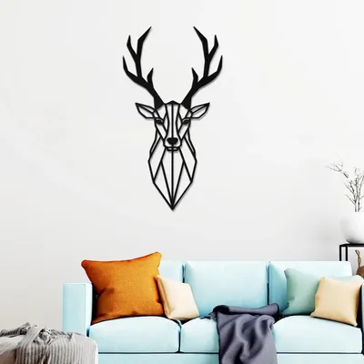 Beautiful Deer Head Design Wooden Wall Hanging,Living Room Wooden Wall Decoration