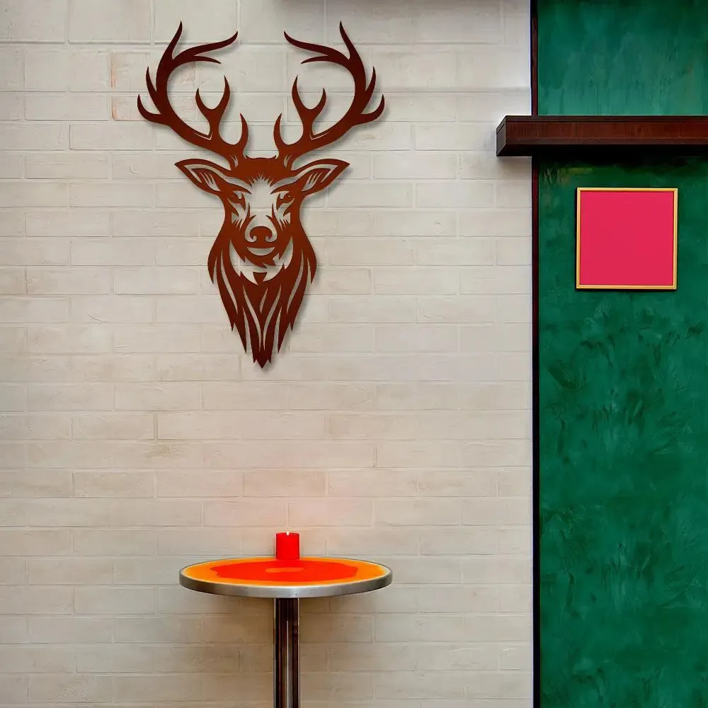Beautiful Deer Head Design Wooden Wall Hanging,Living Room Wooden Wall Decoration Medium(18 inch X 12 inch)