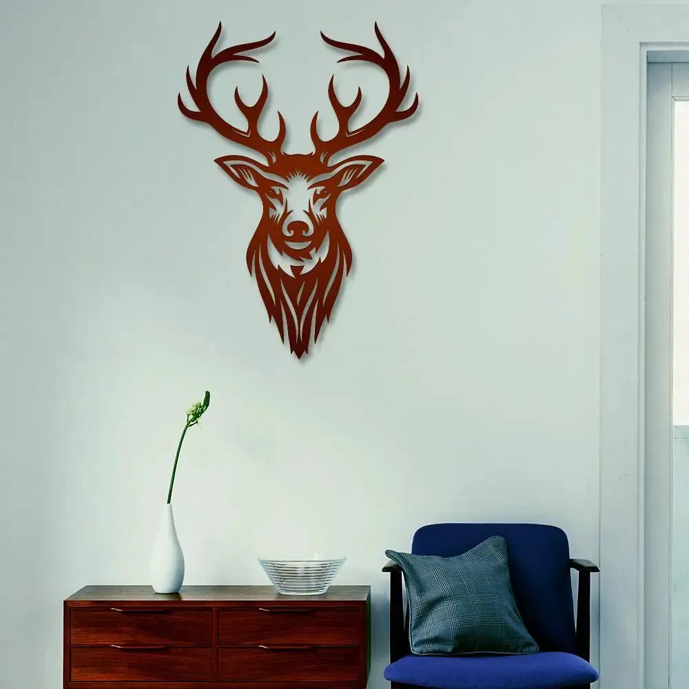Beautiful Deer Head Design Wooden Wall Hanging,Living Room Wooden Wall Decoration Medium(18 inch X 12 inch)