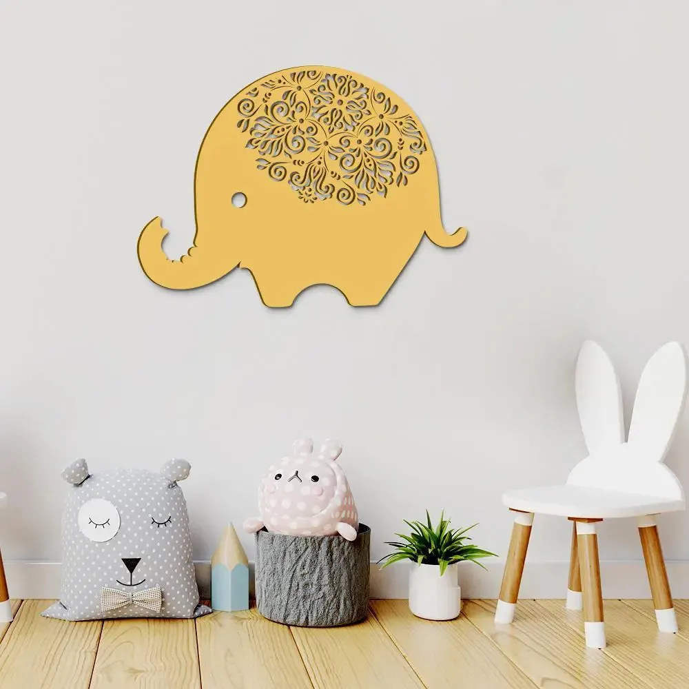 Beautiful Designer kid Elephant Wooden Wall Hanging Medium(13 inch X 18 inch)