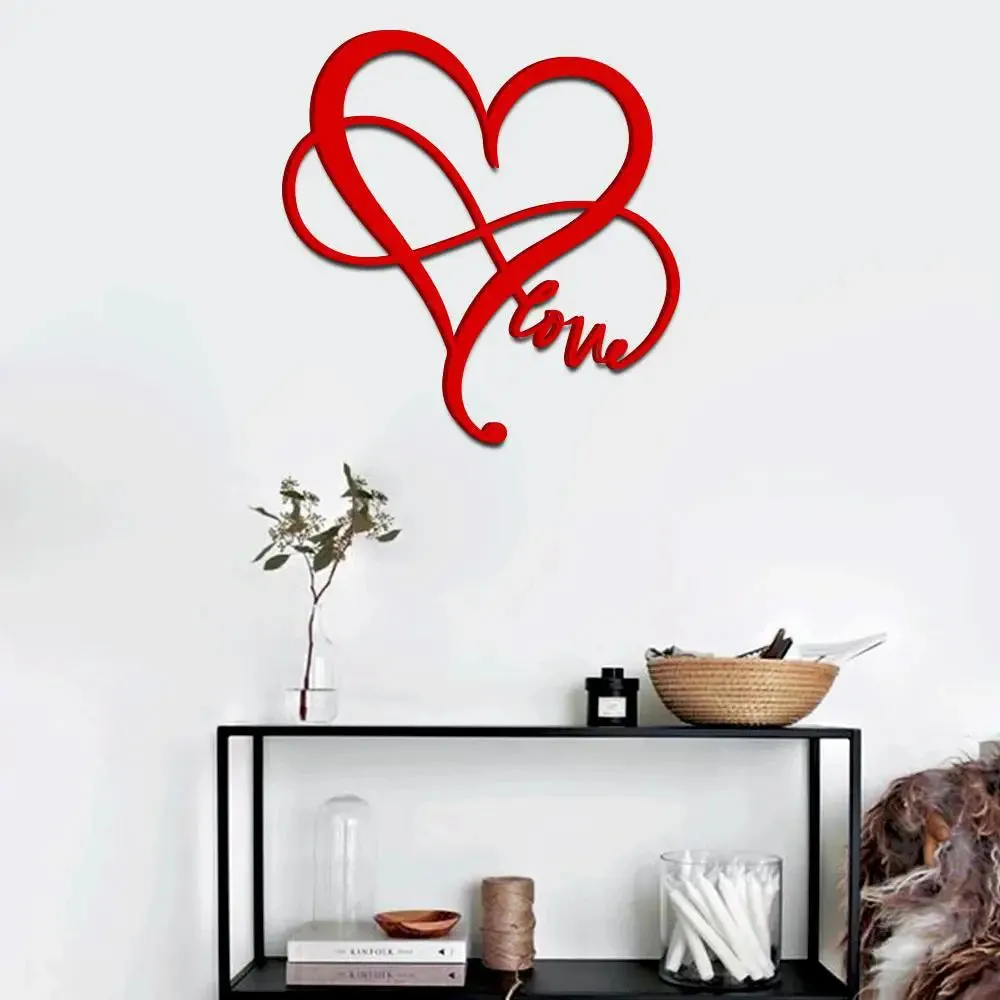 Beautiful Designer love in Red Color Design Wooden Wall Hanging Medium(18 inch X 17 inch)