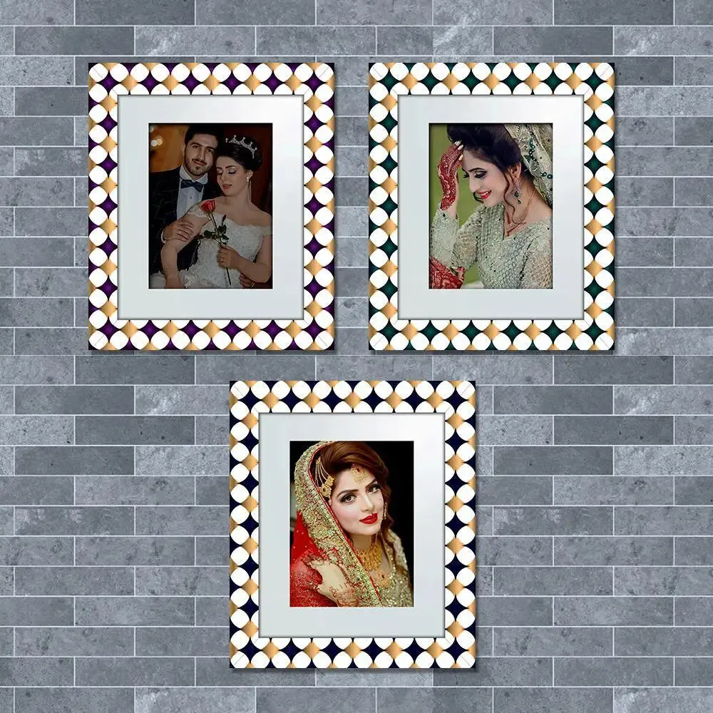 Beautiful Dots Pattern Canvas Printed Frame Set of 3