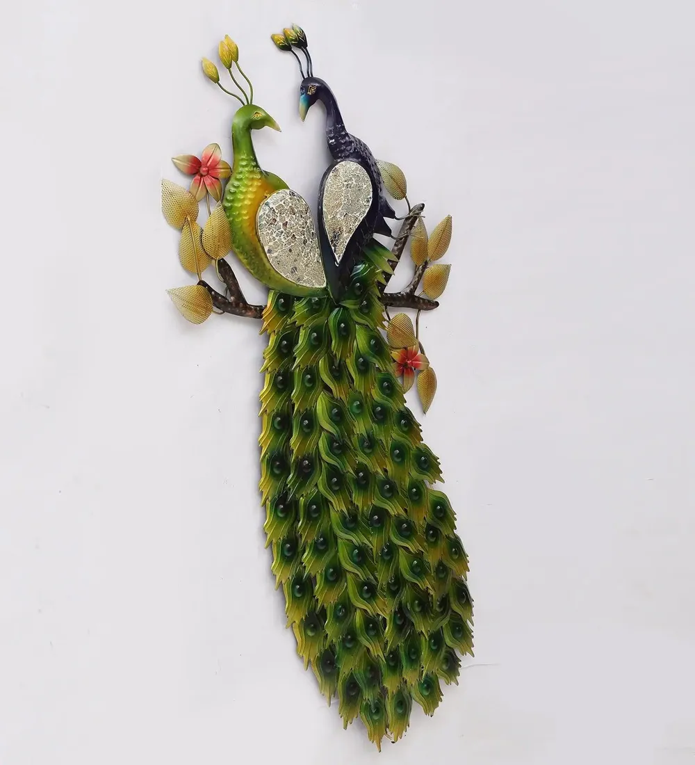 Beautiful Double Peacock Backlit Metal Wall Art for Living Room