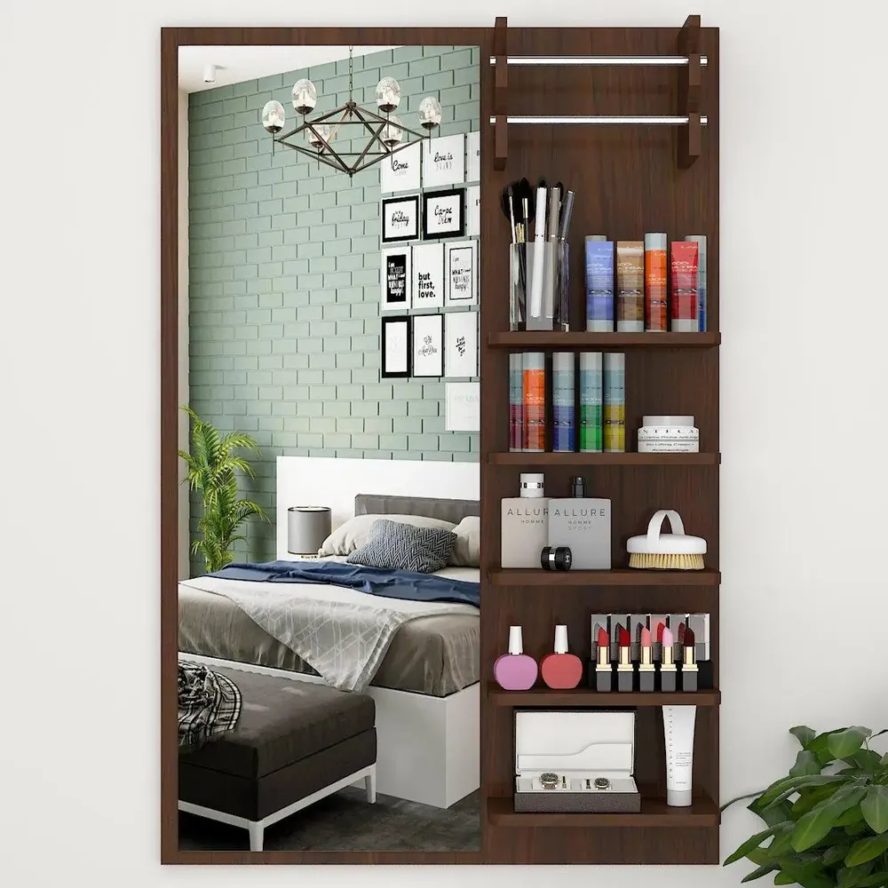 Beautiful Dressing Mirror In Walnut Finish Regular ( 61CM X 46CM )