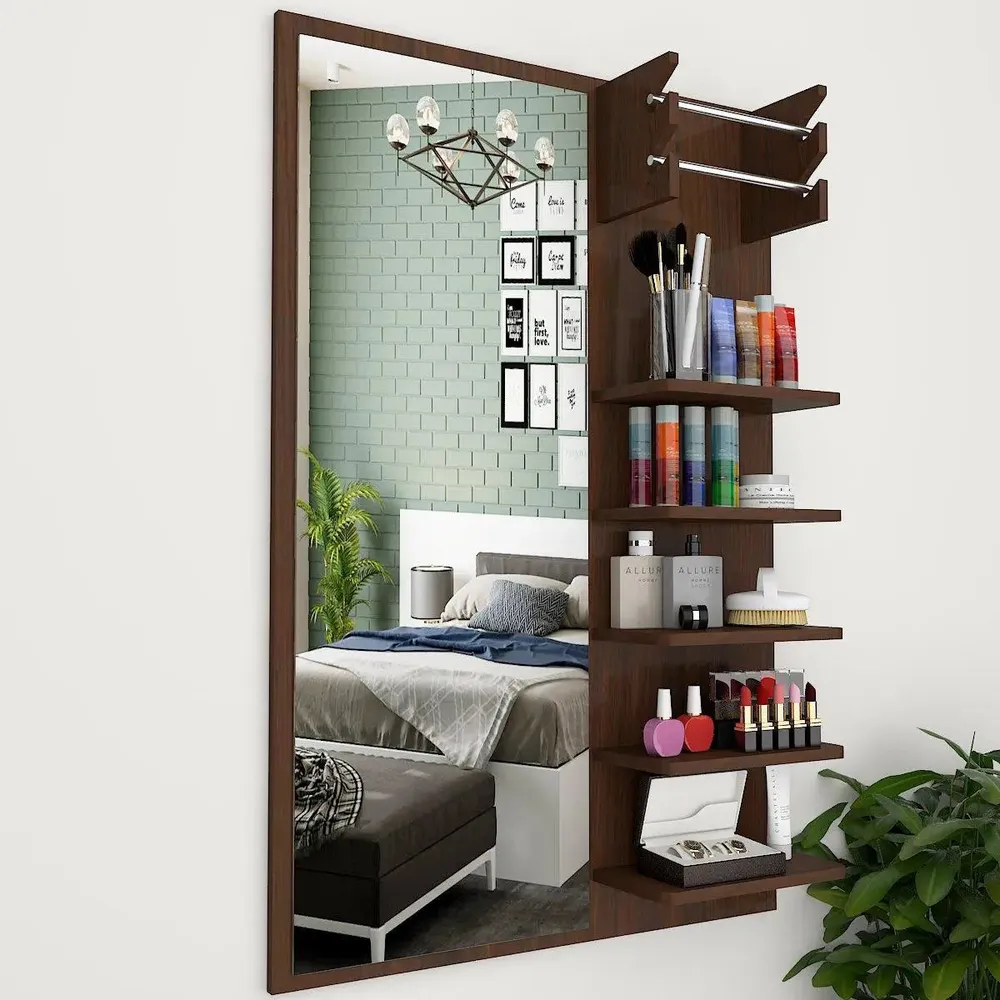 Beautiful Dressing Mirror In Walnut Finish Regular ( 61CM X 46CM )