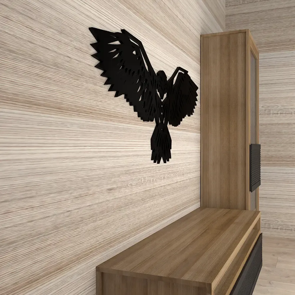 Beautiful Eagle Design Wooden Wall Hanging,  Living Room Wooden Wall Decoration Medium(7 inch X 18 inch)