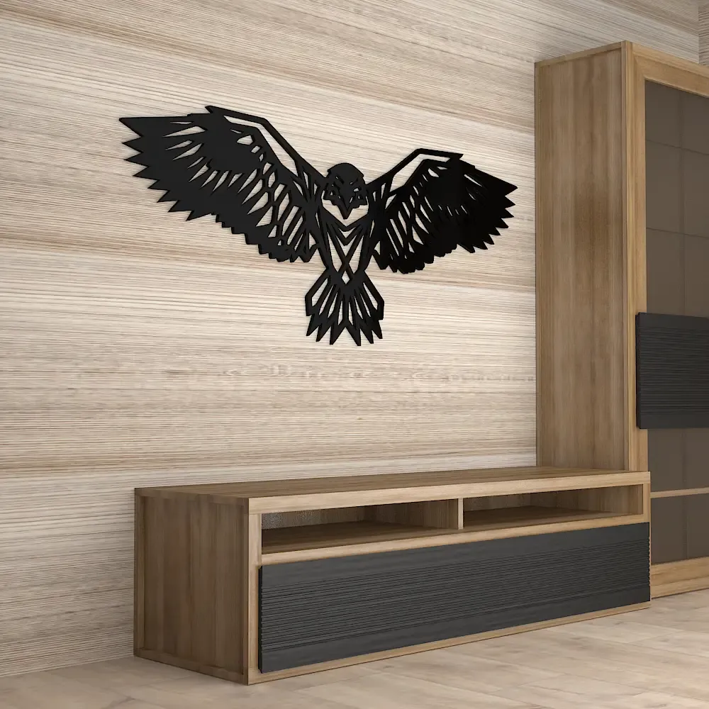 Beautiful Eagle Design Wooden Wall Hanging,  Living Room Wooden Wall Decoration Medium(7 inch X 18 inch)