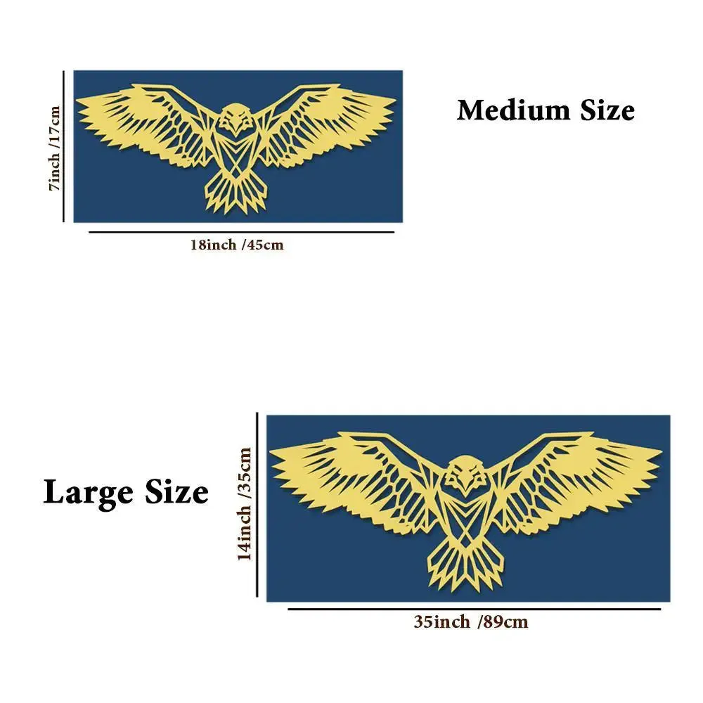 Beautiful Eagle in Yellow color Design Wooden Wall Hanging, Medium(7 inch X 18 inch)