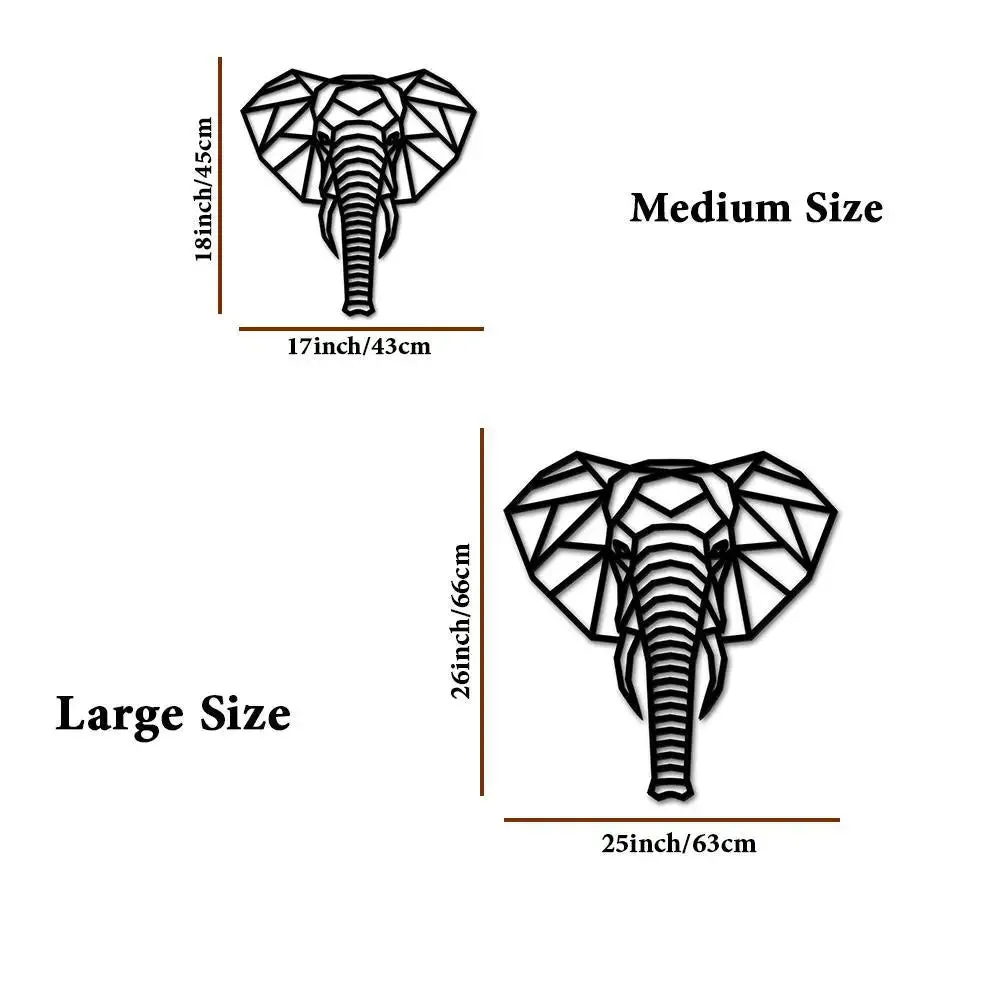 Beautiful Elephant Face in black color Design Wooden Wall Hanging Medium(18 inch X 17 inch)