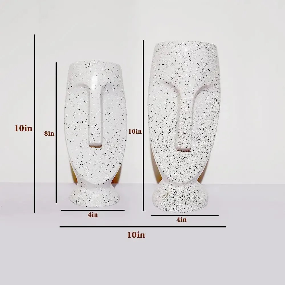 Beautiful Face Planter Set of 2 Outdoor/Indoor Vase