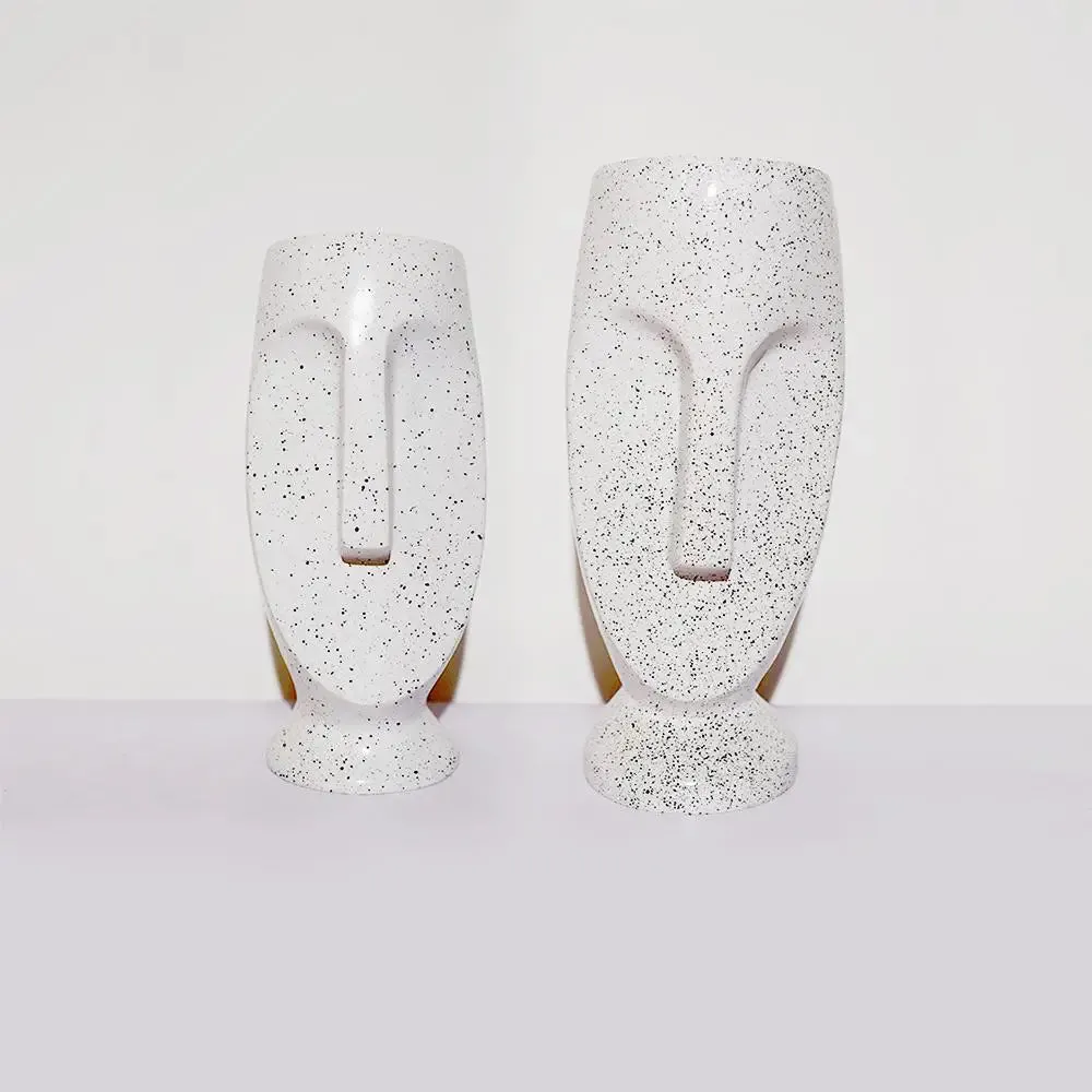 Beautiful Face Planter Set of 2 Outdoor/Indoor Vase