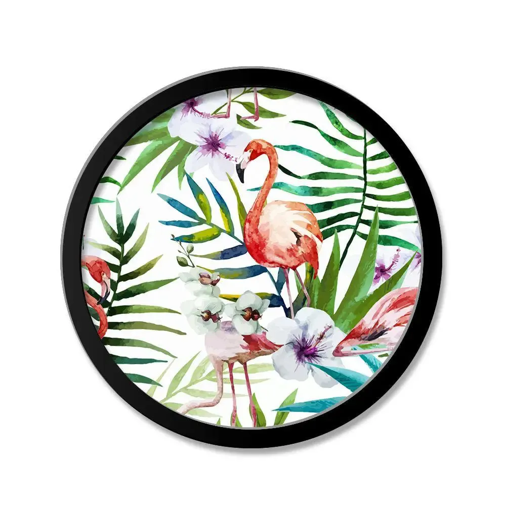 Beautiful Flamingo Nature Art Round Shape Canvas wall Painting