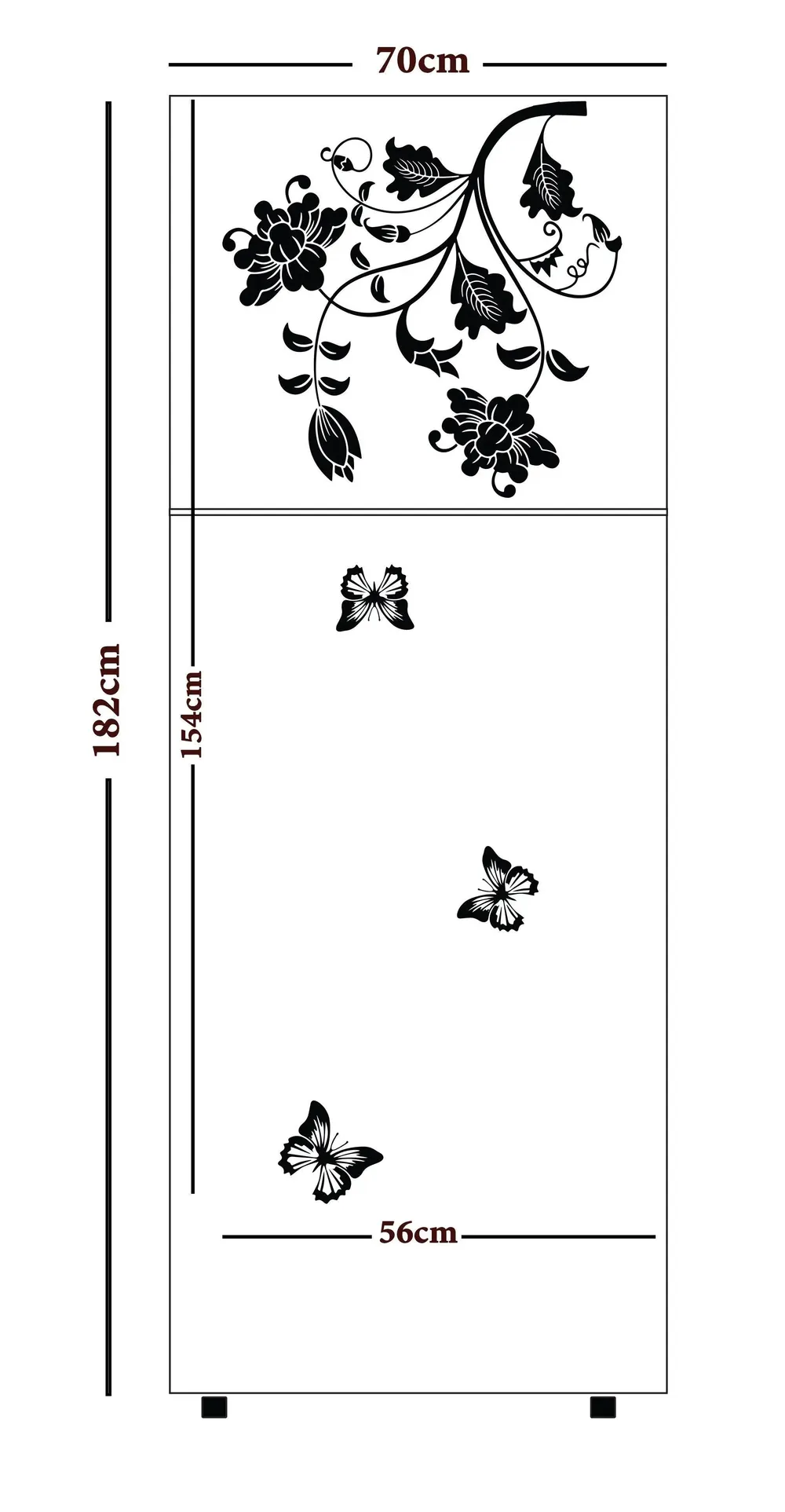 Beautiful Flower & Butterfly Kitchen Fridge Sticker