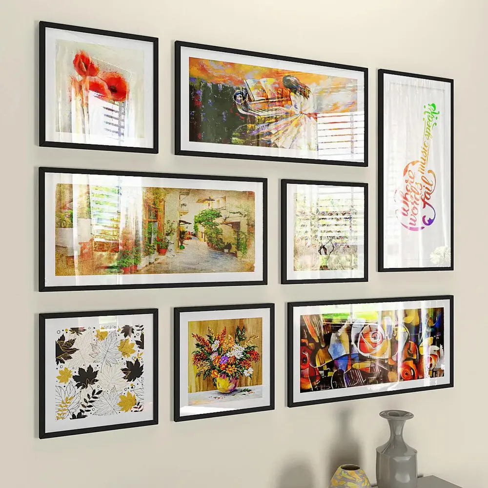 Beautiful Flower Collage Picture Frames Wall Hanging Set of 8