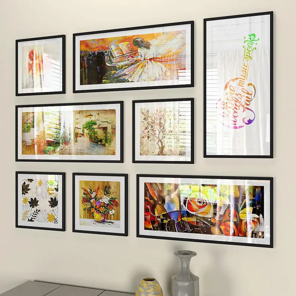 Beautiful Flower Collage Picture Frames Wall Hanging Set of 8