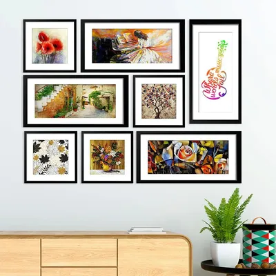 Beautiful Flower Collage Picture Frames Wall Hanging Set of 8