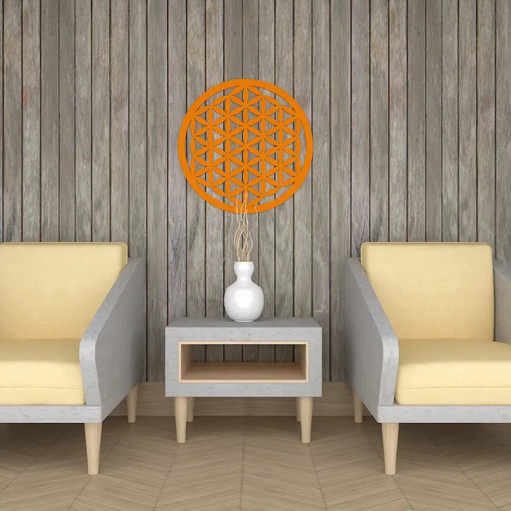 Beautiful Flower Design in Circle Wooden Wall Hanging,  Living Room Wooden Wall Decoration Medium(18 inch X 18 inch)