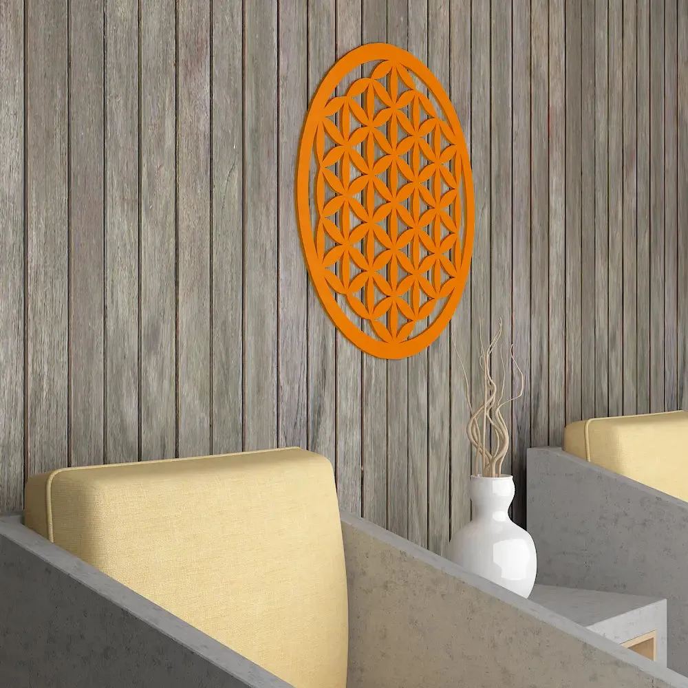 Beautiful Flower Design in Circle Wooden Wall Hanging,  Living Room Wooden Wall Decoration Medium(18 inch X 18 inch)