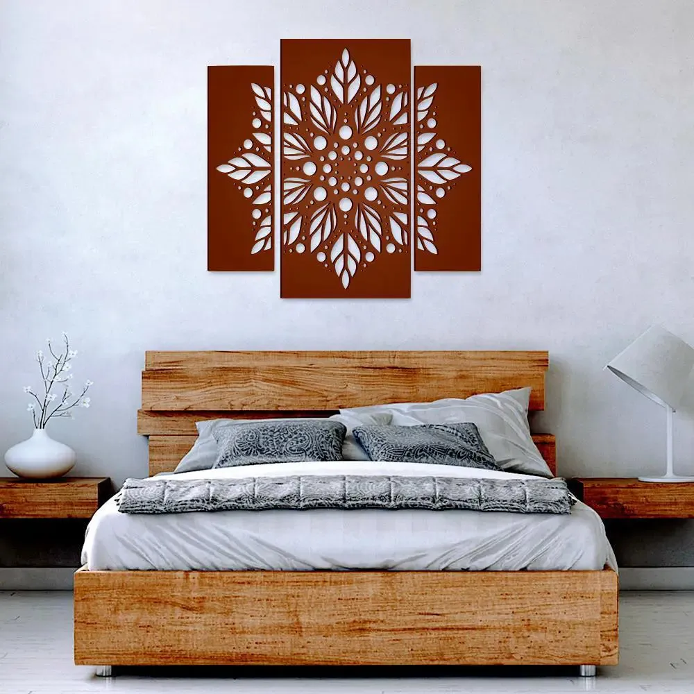 Beautiful Flower Design Wooden Wall Hanging, Living Room Wooden Wall Decoration Medium(18 inch X 19 inch)