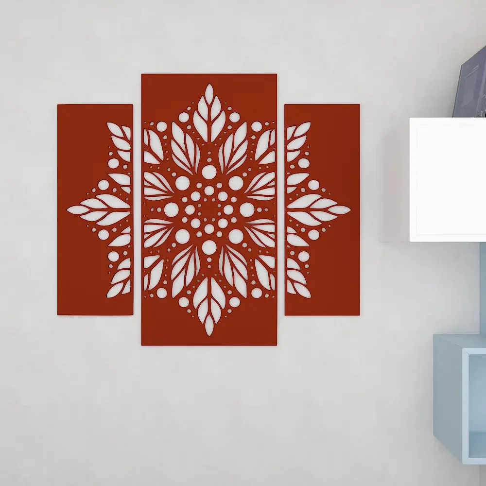 Beautiful Flower Design Wooden Wall Hanging, Living Room Wooden Wall Decoration Medium(18 inch X 19 inch)