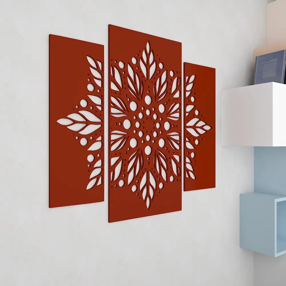 Beautiful Flower Design Wooden Wall Hanging, Living Room Wooden Wall Decoration Medium(18 inch X 19 inch)