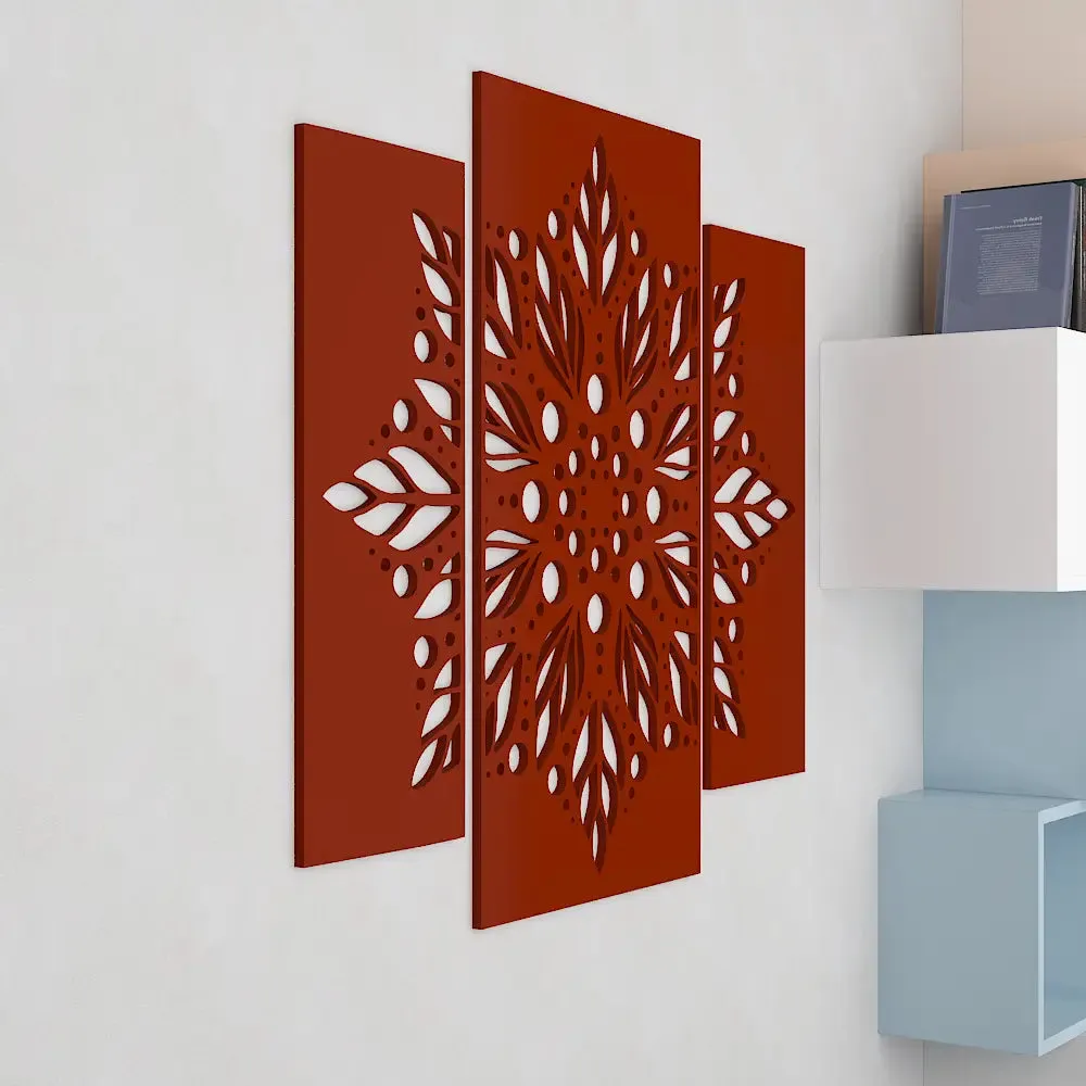 Beautiful Flower Design Wooden Wall Hanging, Living Room Wooden Wall Decoration Medium(18 inch X 19 inch)