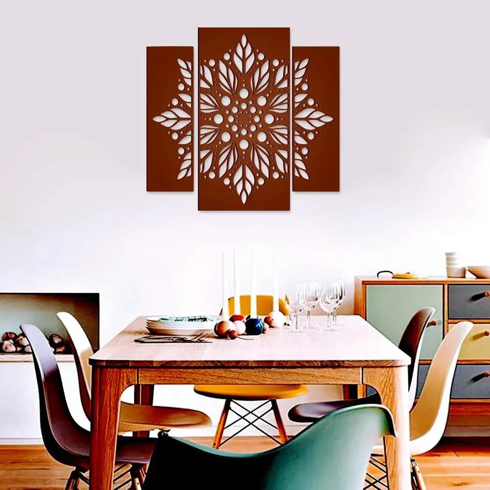 Beautiful Flower Design Wooden Wall Hanging, Living Room Wooden Wall Decoration Medium(18 inch X 19 inch)