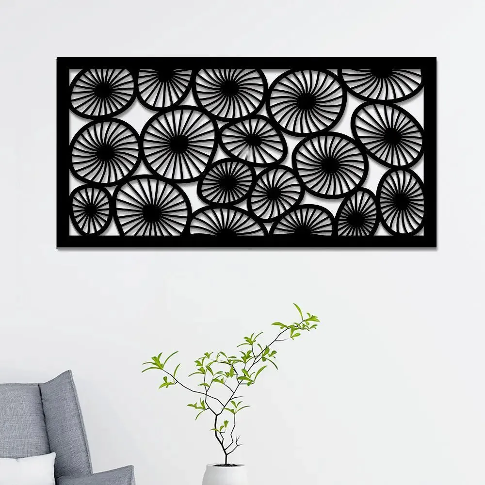 Beautiful Flower in Black color Design Wooden Wall Hanging Medium(12 inch X 24 inch)