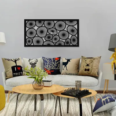 Beautiful Flower in Black color Design Wooden Wall Hanging