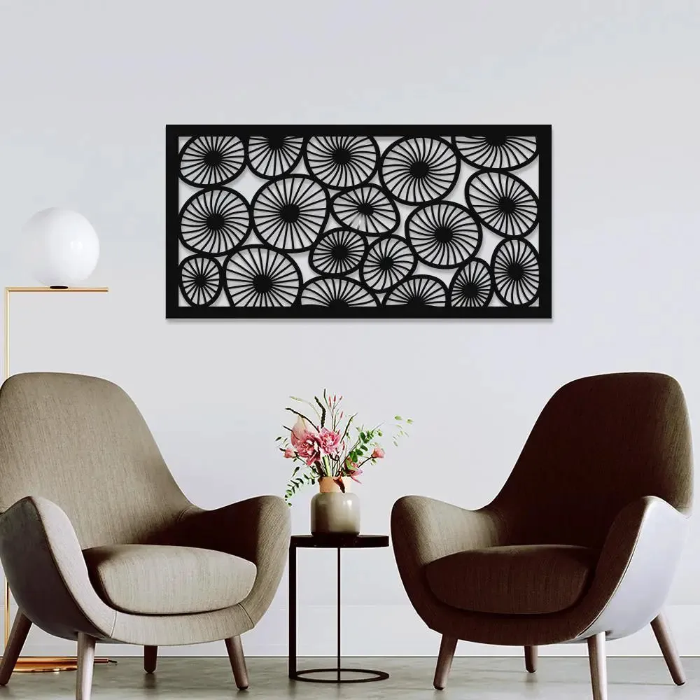 Beautiful Flower in Black color Design Wooden Wall Hanging Medium(12 inch X 24 inch)