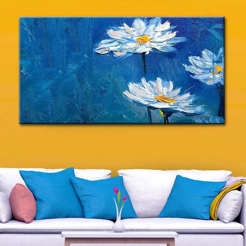 Beautiful Flower Modern Design Canvas Printed Painting With Frame