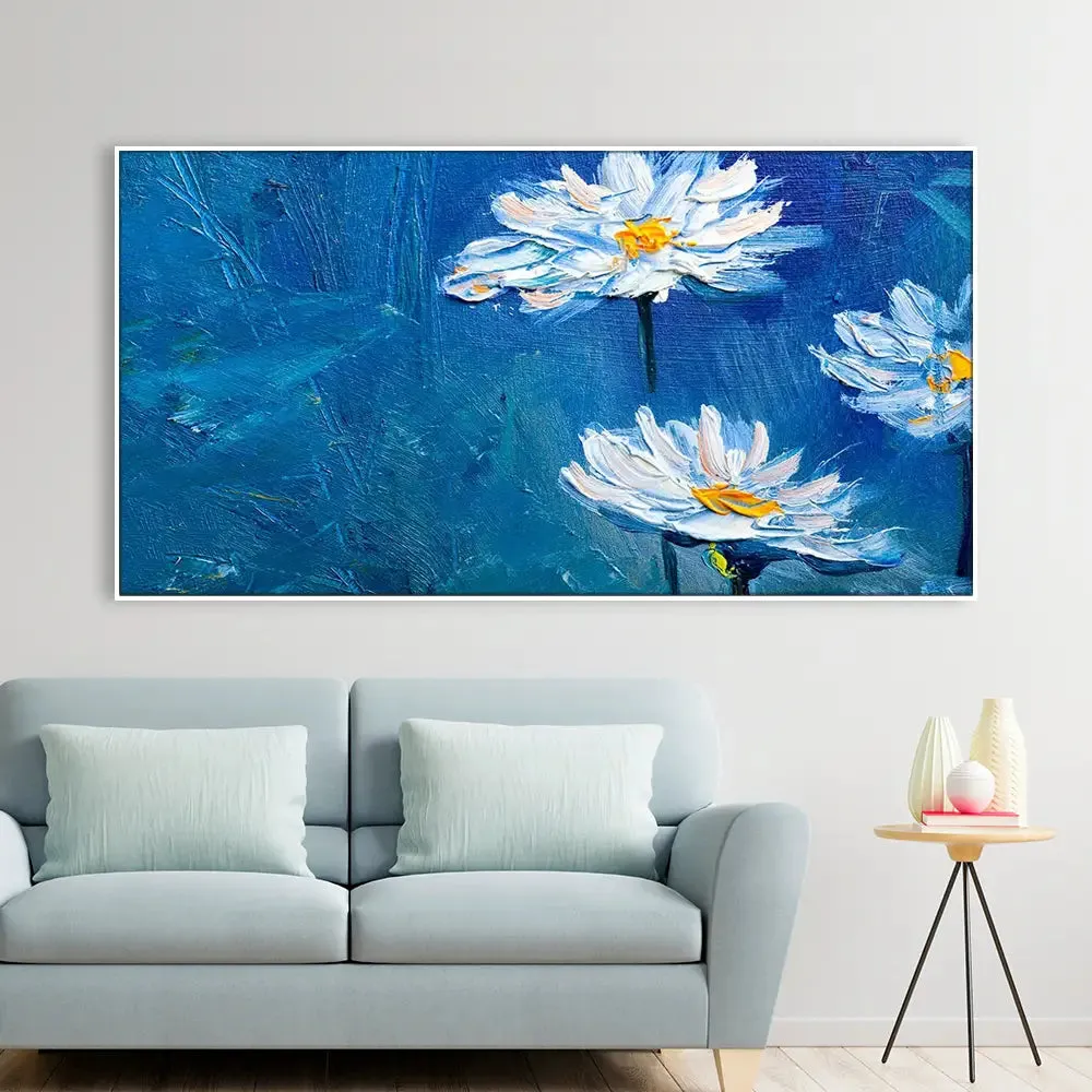 Beautiful Flower Modern Design Canvas Printed Painting With Frame