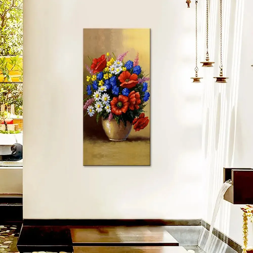 Beautiful Flower Vase Canvas Printed Wall Painting With Frame
