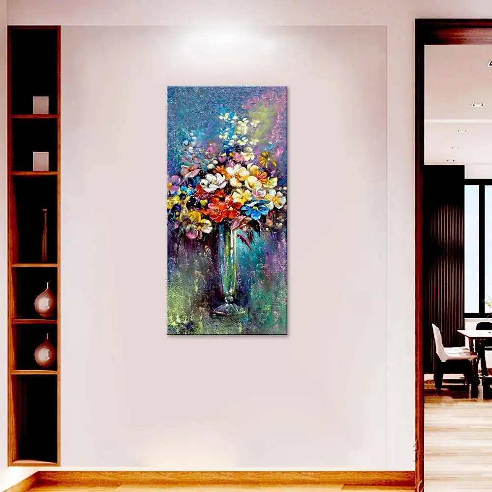 Beautiful Flower Vase Canvas Printed Wall Painting With Frame
