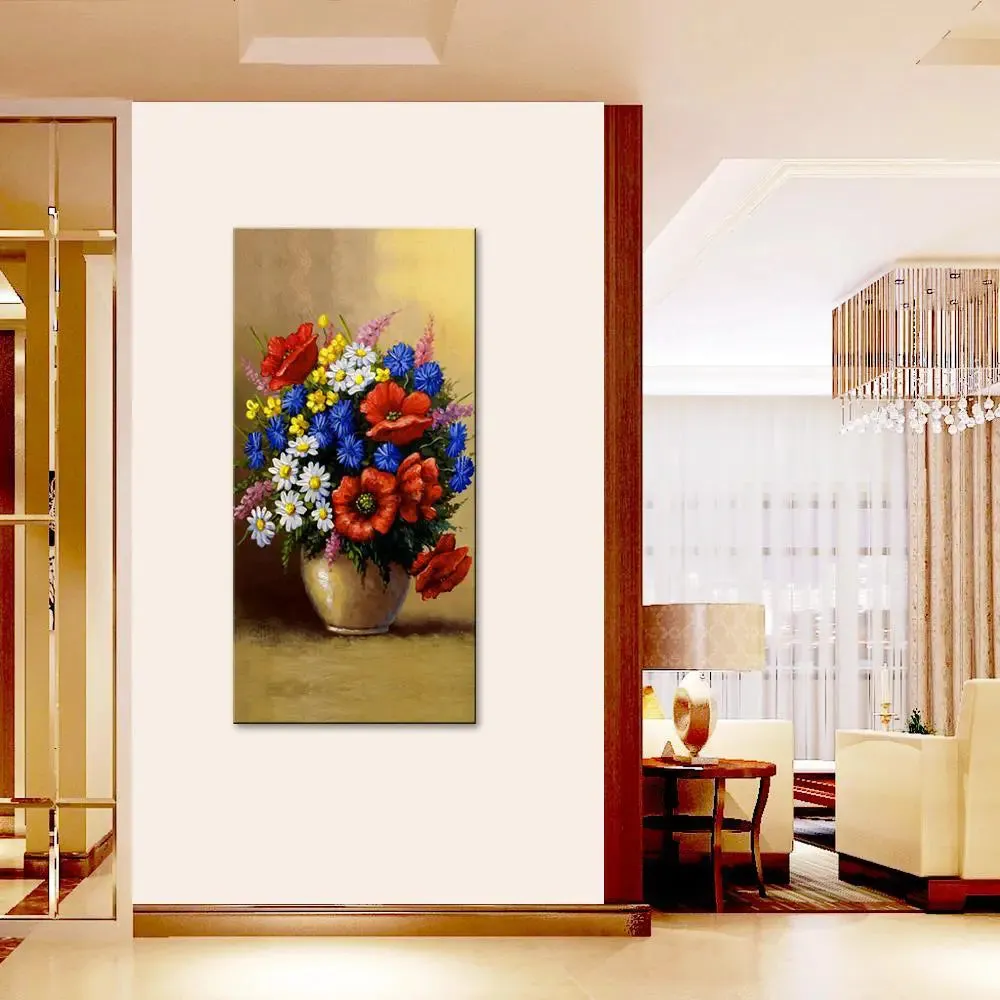Beautiful Flower Vase Canvas Printed Wall Painting With Frame