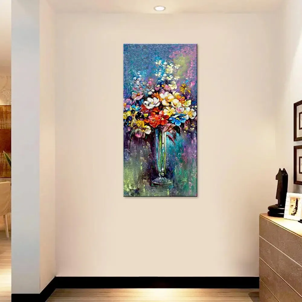 Beautiful Flower Vase Canvas Printed Wall Painting With Frame