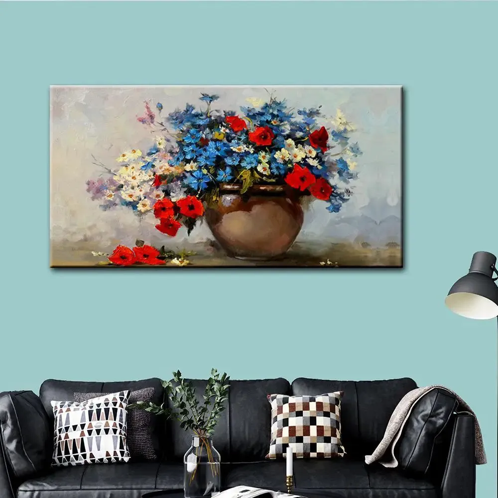 Beautiful Flowerpot Canvas Printed Painting With Frame